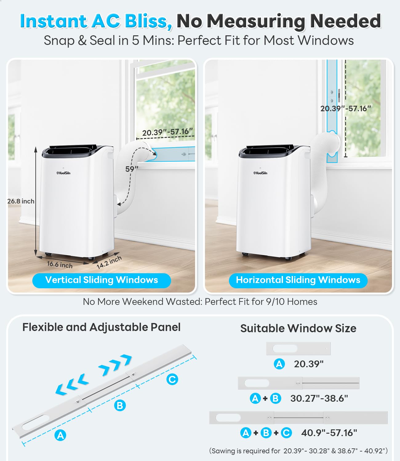 12,000 BTU Portable Air Conditioner Cools Up to 550 Sq.Ft, Auto-Evaporation Low Noise Portable AC Unit with Remote Control Fits for Large Room, Office, Garage,White