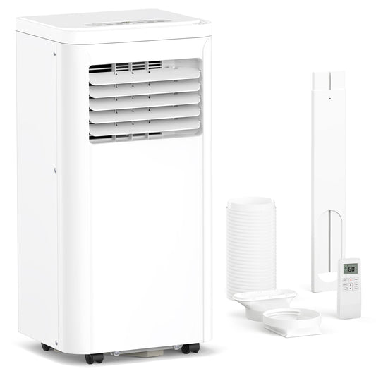 ZAFRO 8,000 BTU Portable Air Conditioners, 4 Modes Portable AC Unit with Fast Cooling/Energy Efficient/Remote/24Hrs Timer for Bedroom/Dorms/Indoor Rooms, White