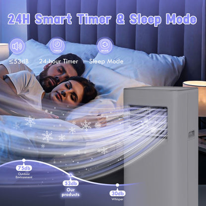 Spürbar 8500BTU Portable Air Conditioner 3-IN-1 with Fan&Dehumidifier AC unit with LED Remote Control up to 450 sq.ft. Room Air Conditioner with Sleep Mode,24H Timer,2 speed,Auto-evaporativ.